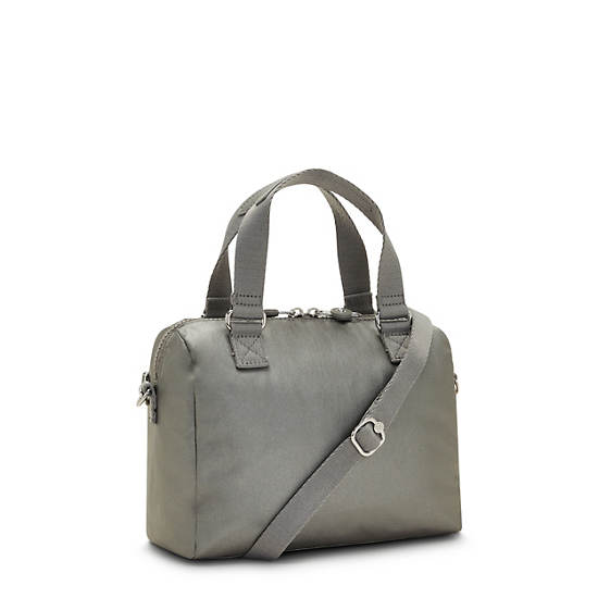 Kipling Zeva Metallic Handbag Handbag Moon Grey Metallic | CA 1290IL